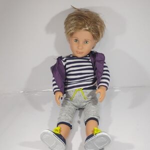 Trendy Doll with Purple Vest and Striped Outfit